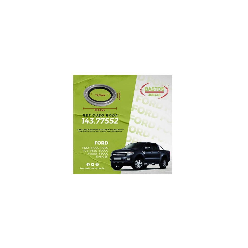 RETENTOR CUBO DE RODA TRASEIRA FORD F100/F-1000/F-250/F-75/F-350/F2000/F4000/F-8000 - RANGER
