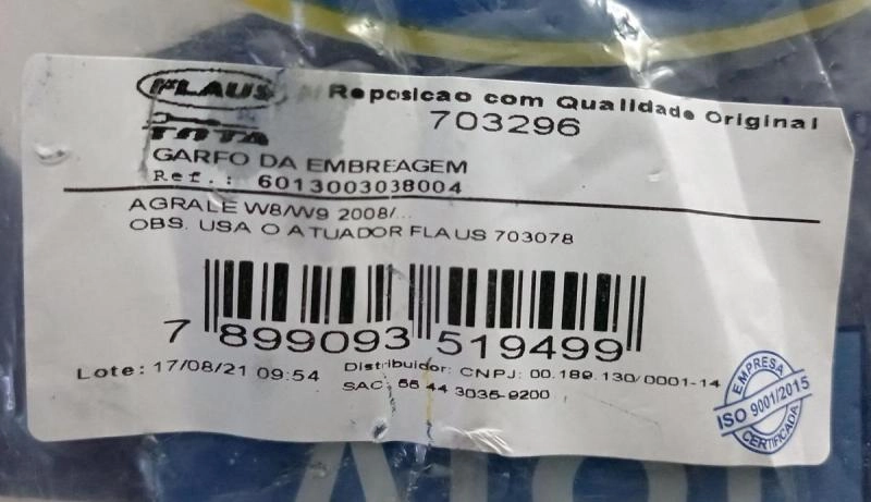 GARFO DA EMBREAGEM AGRALE W8/W9 2008/