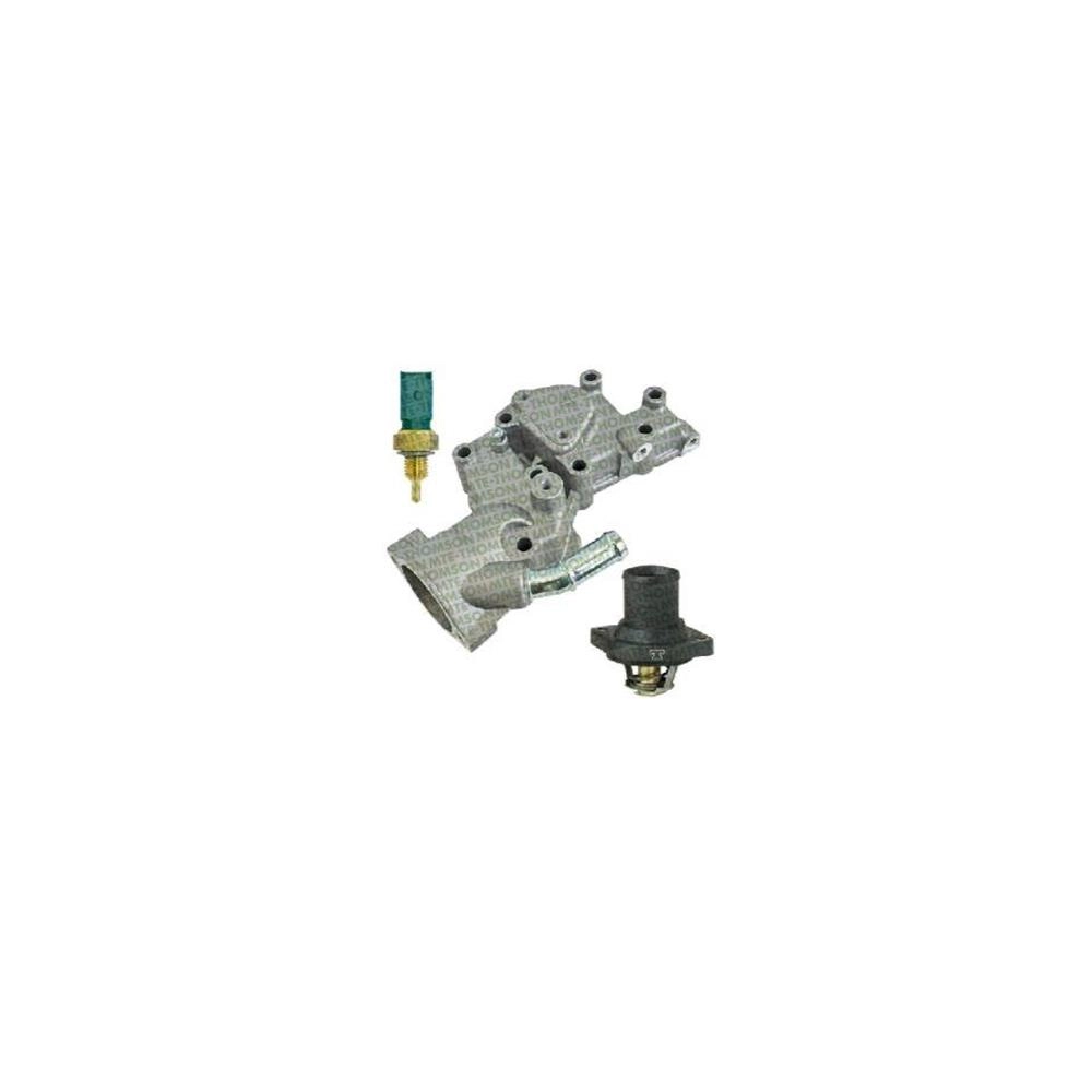 KIT/COMBO TEMPERATURA VÁLVULA TERMOSTÁTICA COM CARCAÇA ALUMÍNIO/FLANGE PLÁSTICO PLUG ELETRÔNICO VERDE PEUGEOT 206/207 1.4 05/13 8V MOTOR TU3JP