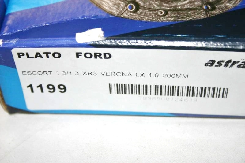 PLATO EMBREAGEM FORD ESCORT/VERONA 1.3/1.6 /92 - HOBBY /01.94 - 200MM