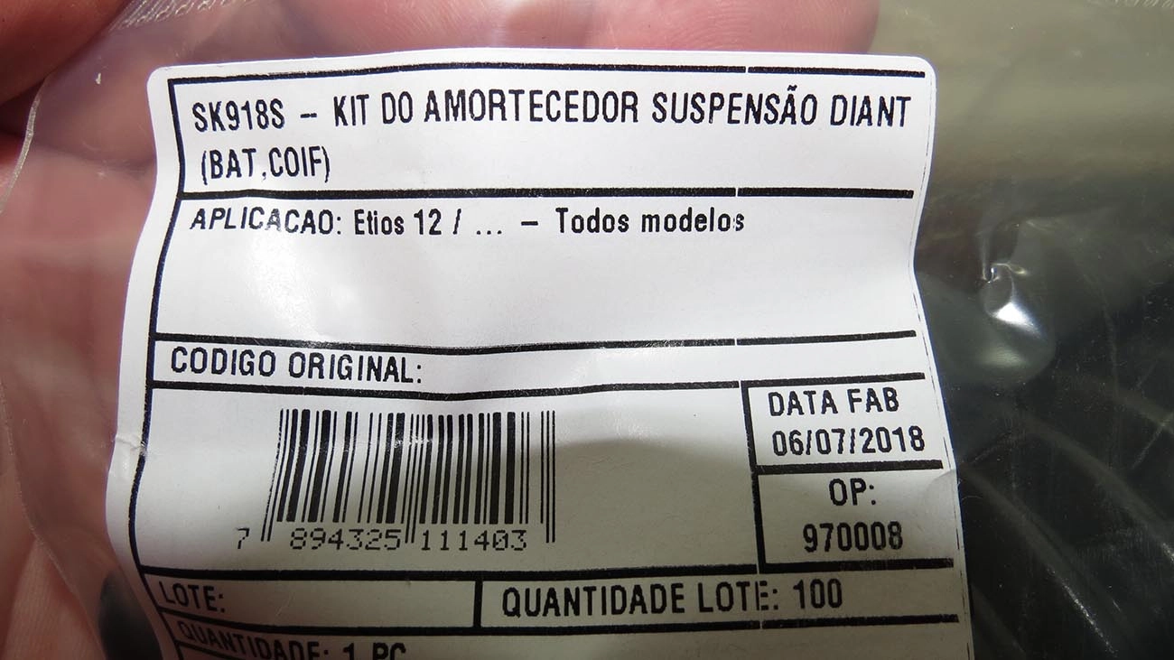 KIT AMORTECEDOR DIANTEIRO - TOYOTA ETIOS 2012/2020 - BATENTE/COIFA