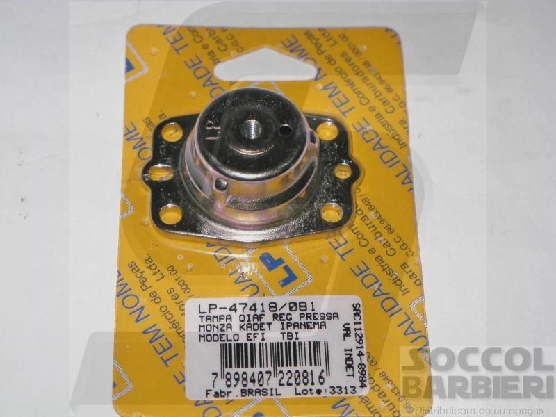 TAMPA DIAFRAGMA REGULADOR PRESSÃO COM PARAFUSOS PRESSAO GM CORSA/MONZA/KADETT/IPANEMA/S-10/BLAZER EFI