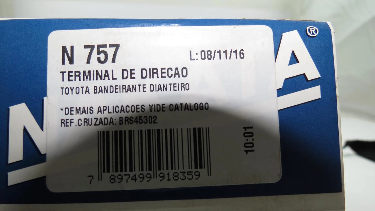 TERMINAL DIREÇÃO ROSCA ESQUERDA M17X1.5 PARA BARRA CENTRAL TOYOTA BANDEIRANTE APLICADO
