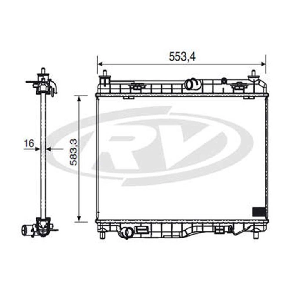 RADIADOR ÁGUA MOTOR CONSTRUÇÃO BRASADO COM OU SEM AR CONDICIONADO MANUAL FORD ECOSPORT 1.6/2.0 16V 12/17 KA 1.0/1.5/1.6 15/17 ACD
