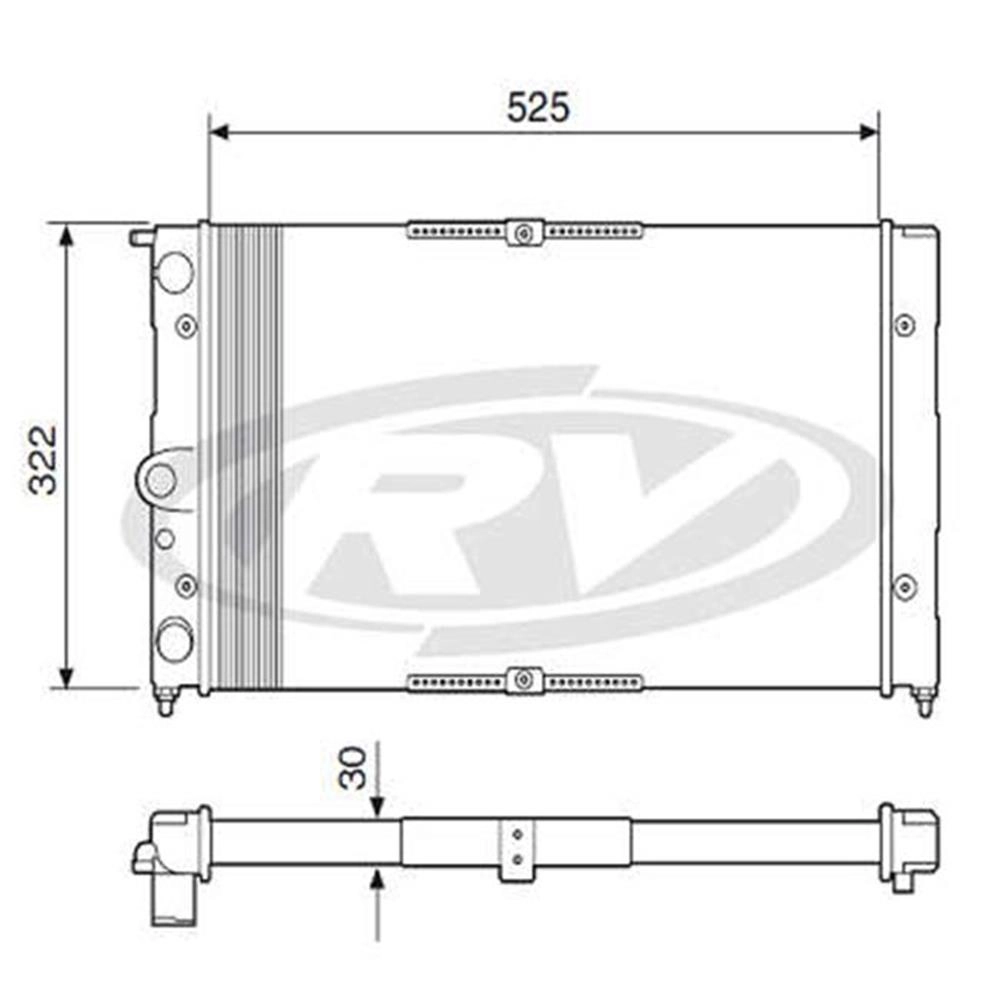 RADIADOR VW QUANTUM/SANTANA 1.8/2.0 1995/ FORD ROYALE/VERSAILLES 1.8/2.0 1995/