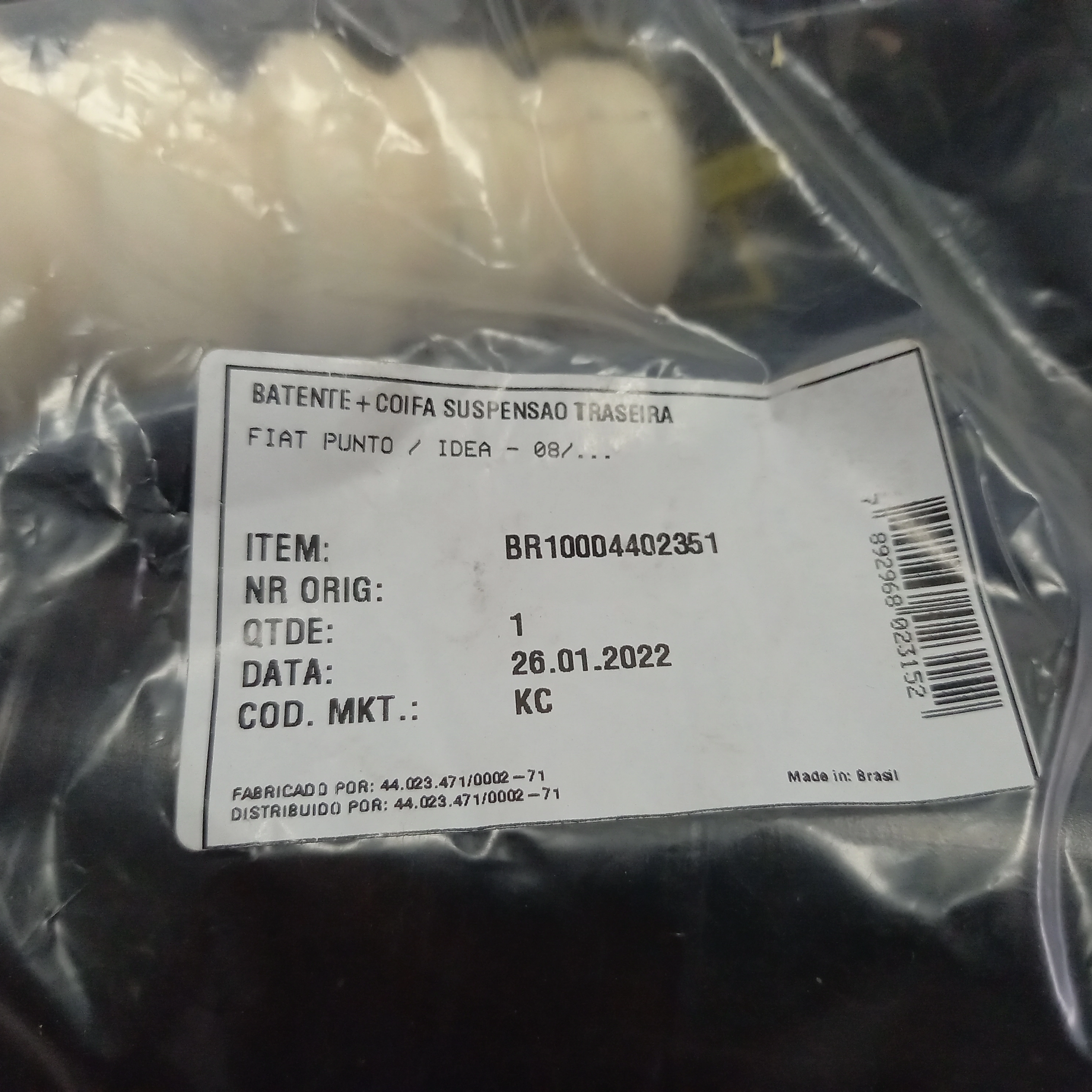 KIT AMORTECEDOR TRASEIRO FIAT IDEA 08/16 EXCETO LOCKER - PUNTO 08/17 - BATENTE E COIFA