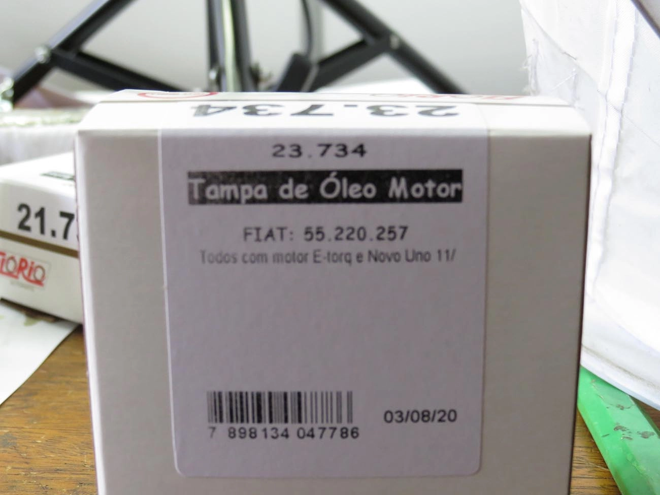TAMPA ÓLEO MOTOR FIAT NOVO UNO - PALIO/STRADA/GRAND SIENA/PUNTO/FIORINO E.TORQ - JEEP RENEGADE 15/