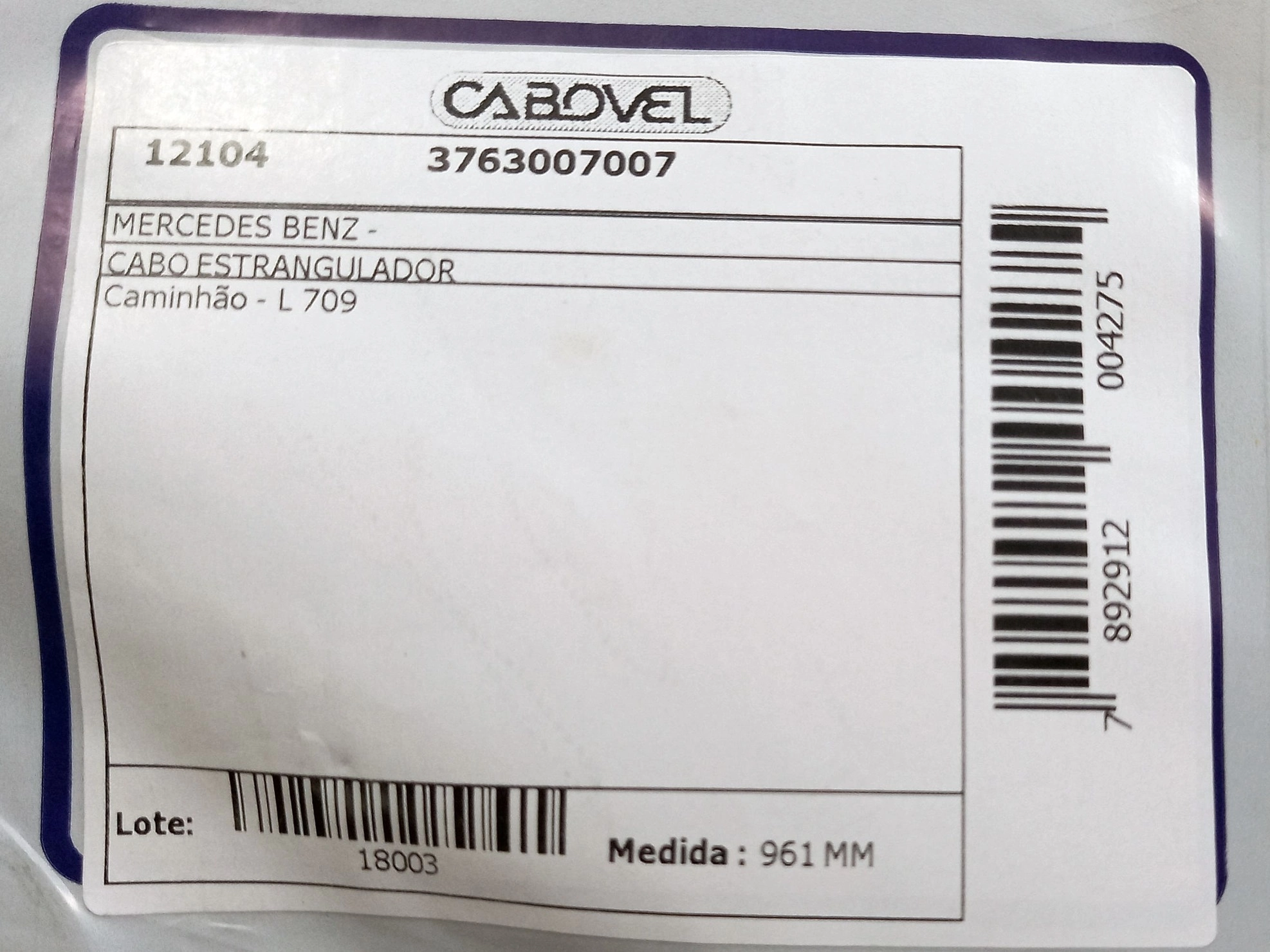 CABO ESTRANGULADOR 961MM MB L 709