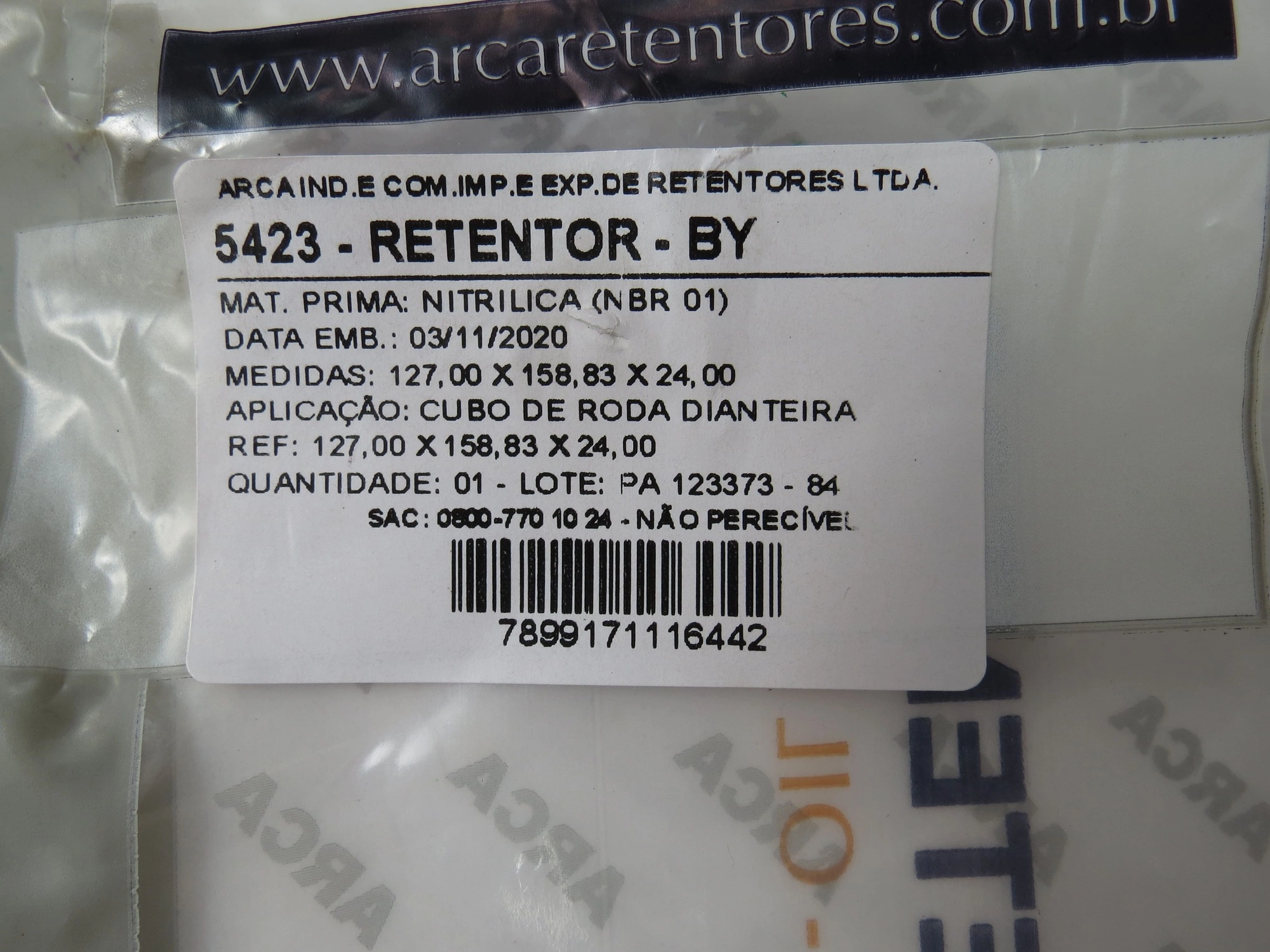 RETENTOR CUBO DE RODA DIANTEIRA VALTRA/VALMET 128/148 - 127X158,83X24MM