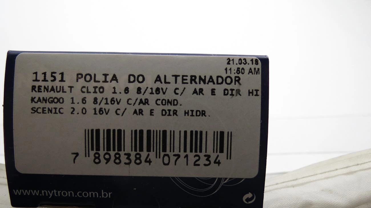 POLIA CORREIA ALTERNADOR RENAULT CLIO/KANGOO 1.6 - SCENIC 2.0 16V - C/AC C/DH - LIVINA/TIIDA 1.6 16V