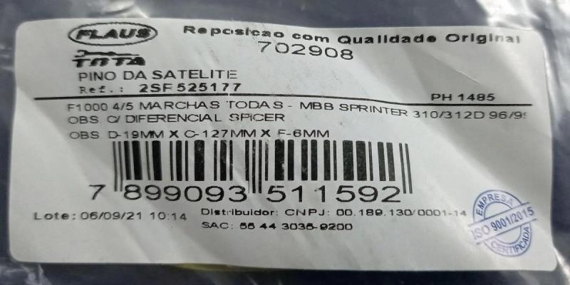 EIXO SATELITE DO DIFERENCIAL - FORD F-1000 - SIMPLES - 79/90