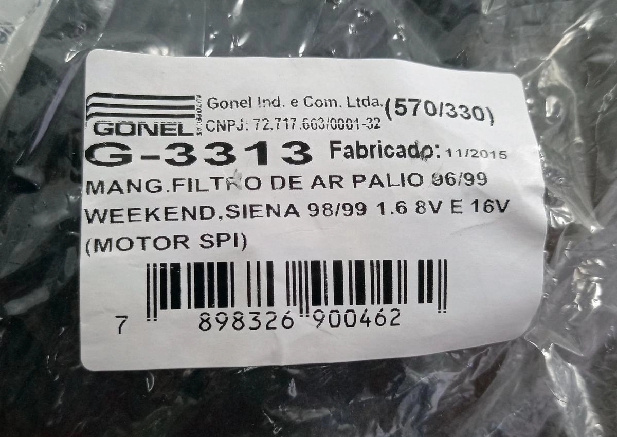 MANGUEIRA FILTRO AR FIAT PALIO 1996/1999 WEEKEND/SIENA 1.6 8V 1998/1999 - MOTOR SPI