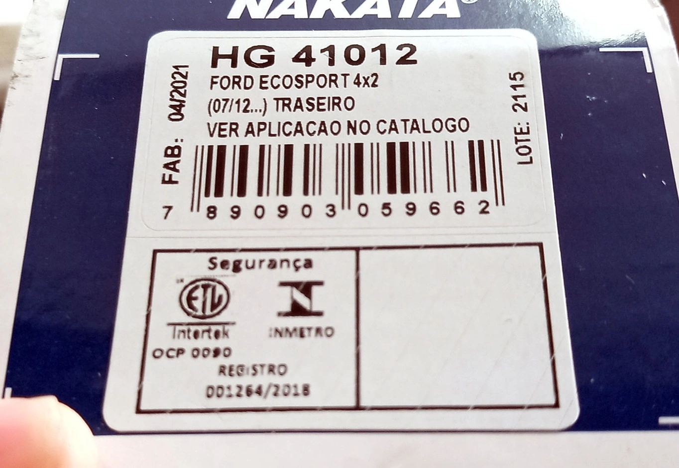 AMORTECEDOR TRASEIRO FORD NOVA ECOSPORT 2012/2020 - 4X2