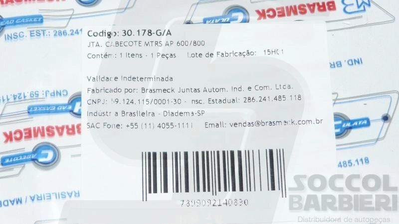 JUNTA DE CABEÇOTE FIBRA VW GOL/PARATI/SAVEIRO/SANTANA - MOTOR AP 1.6/1.8 - ÁLCOOL/GASOLINA