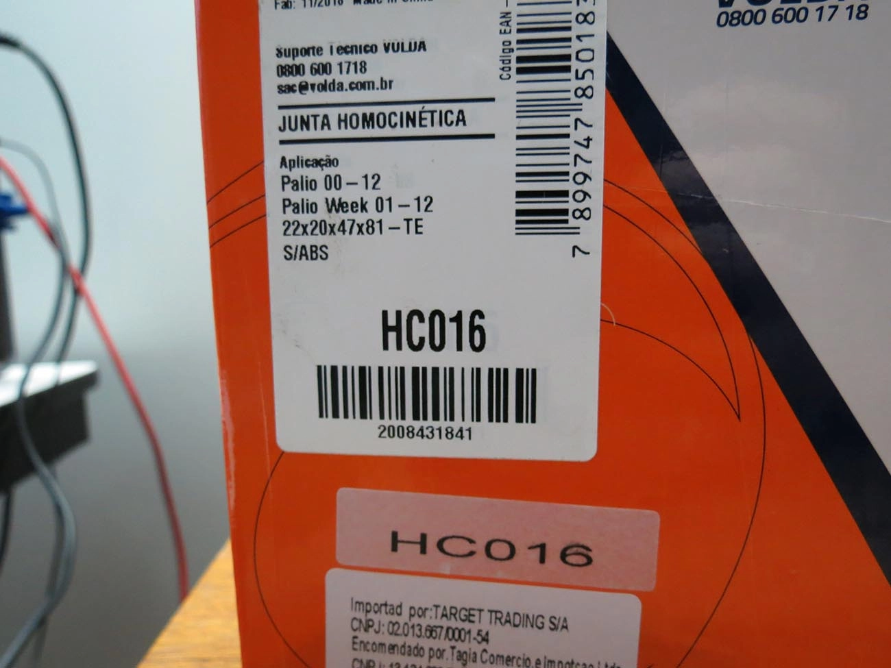 HOMOCINÉTICA RODA FIAT PALIO/SIENA 1.0/1.3 8/16V 01/ FIRE - 20/22 ESTRIAS TRAVA EXTERNA
