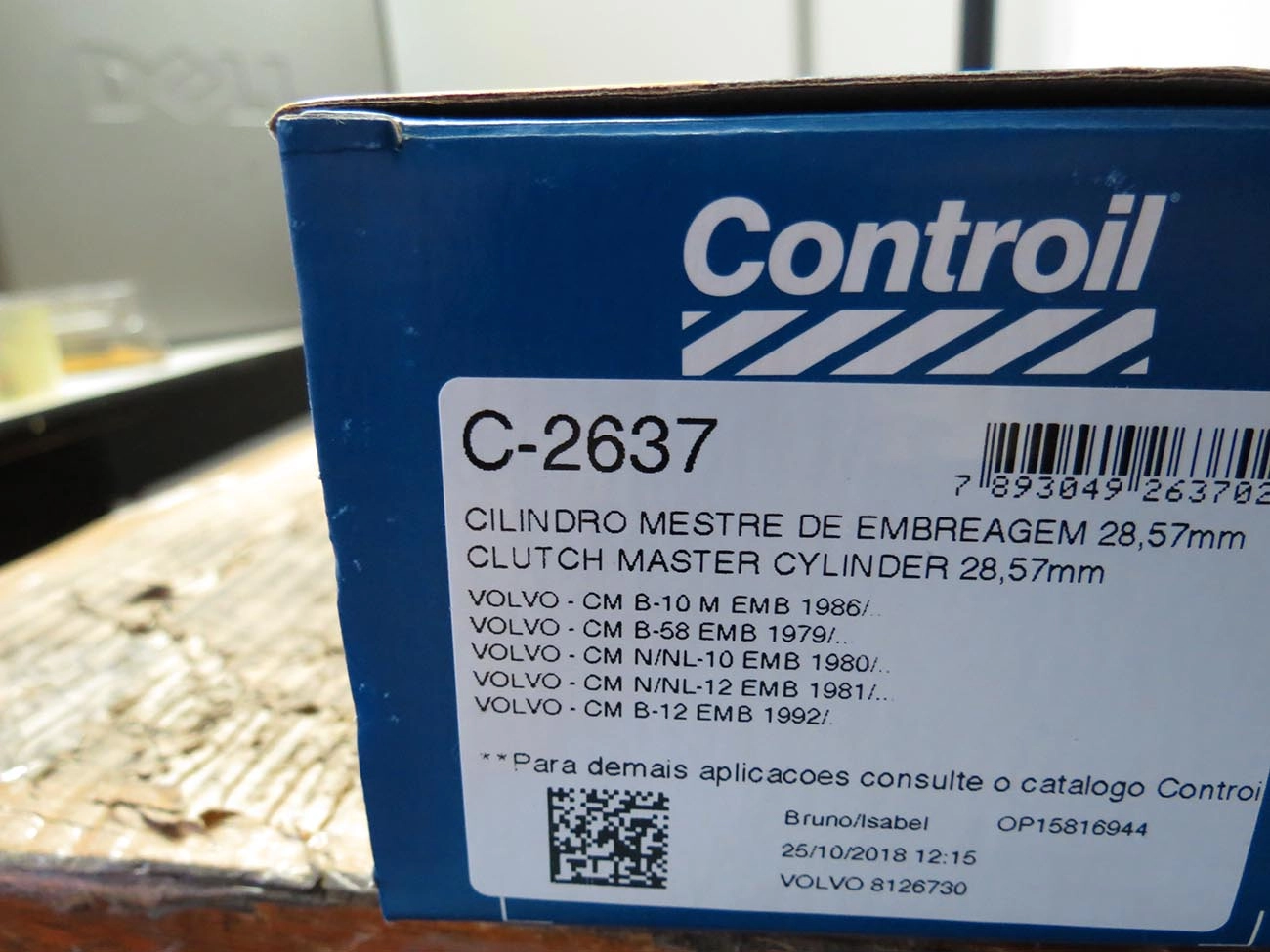 CILINDRO MESTRE EMBREAGEM 28.57MM VOLVO B-10M 86/ B-12 92/ B-58 79/ N/NL-10/12