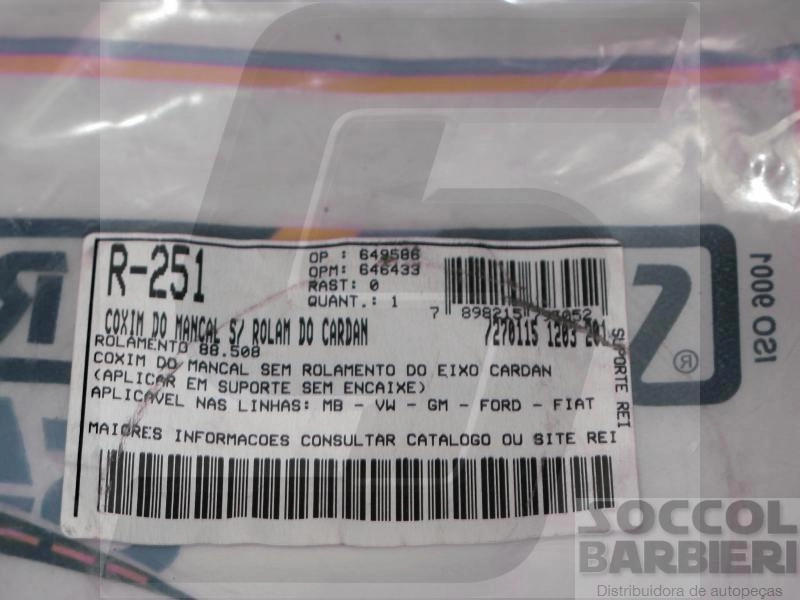 COXIM MANCAL EIXO CARDAN SEM ROLAMENTO 88508 FORD/GM/VW MEDIO
