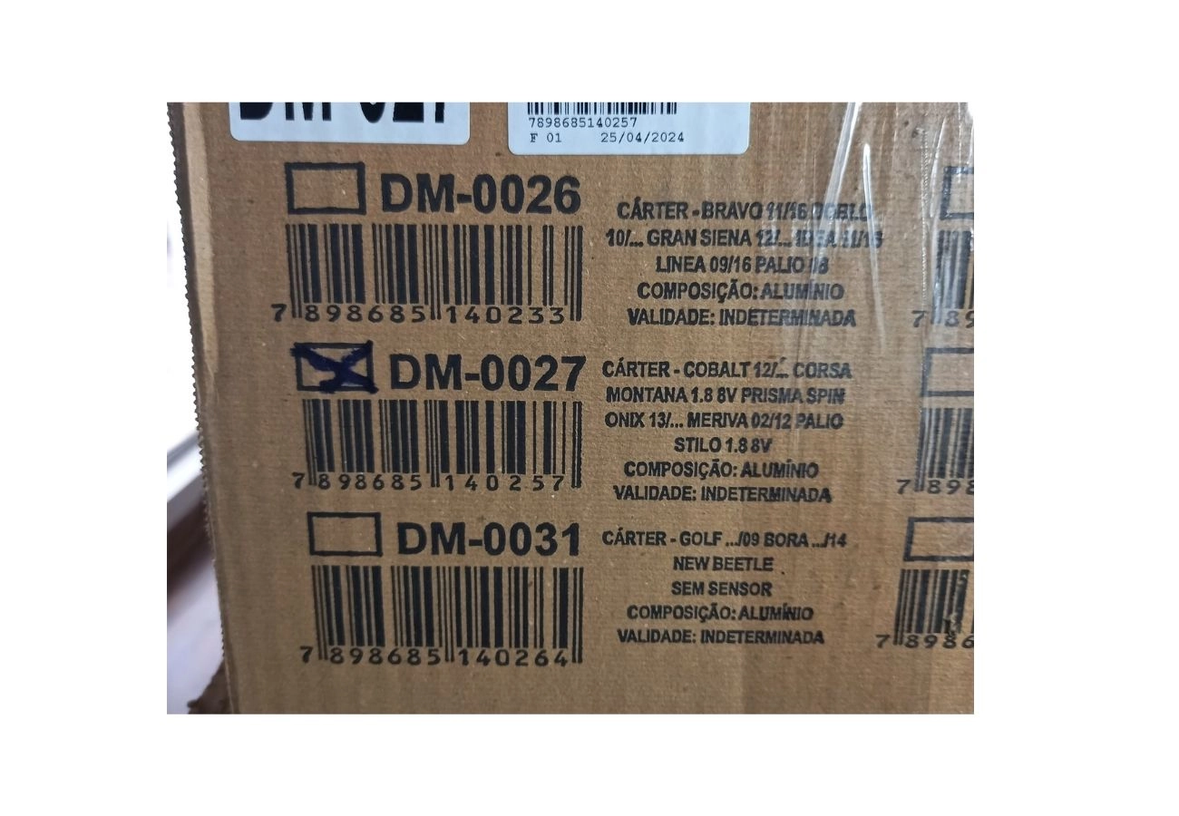 CARTER MOTOR ALUMÍNIO CORSA 02/12 - COBALT 12/19 - 1.4 8V - ASTRA 03/09 1.6 16V - FIAT PALIO 1.8