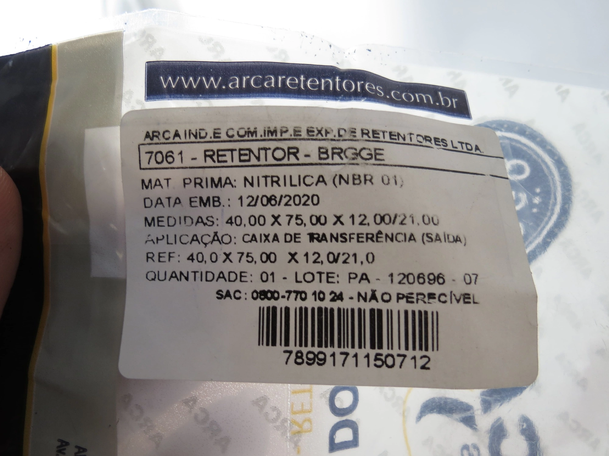 RETENTOR CAIXA DE TRANSFERÊNCIA/SAÍDA REDUÇÃO NISSAN FRONTIER 2002/2007 - 40X75X12X21MM