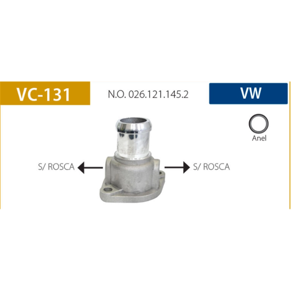 FLANGE ENTRADA ÁGUA CABEÇOTE MOTOR AP VW GOL/VOYAGE/PARATI/SAVEIRO/SANTANA 94/02 SEM SENSOR