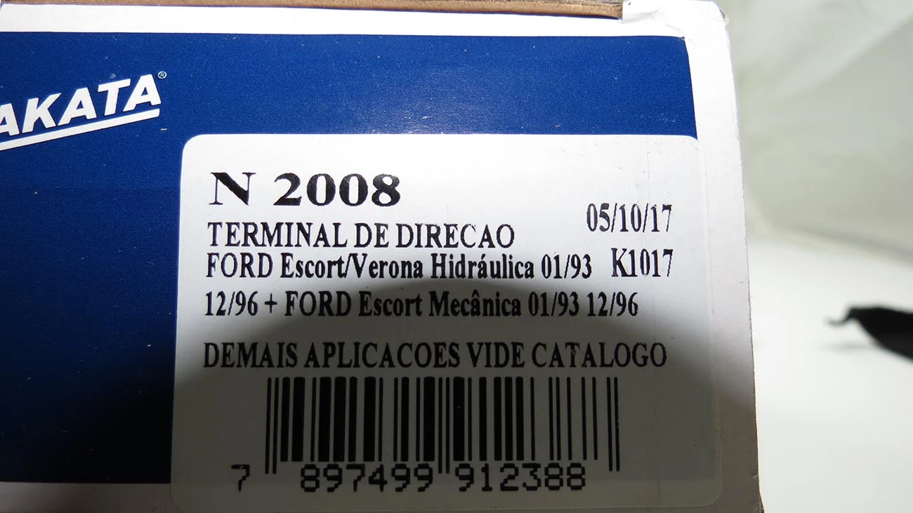TERMINAL DIREÇÃO DIREITO HIDRÁULICA/MECÂNICA FORD ESCORT/VERONA 93/ VW LOGUS/POINTER 93/96 D.H/D.M