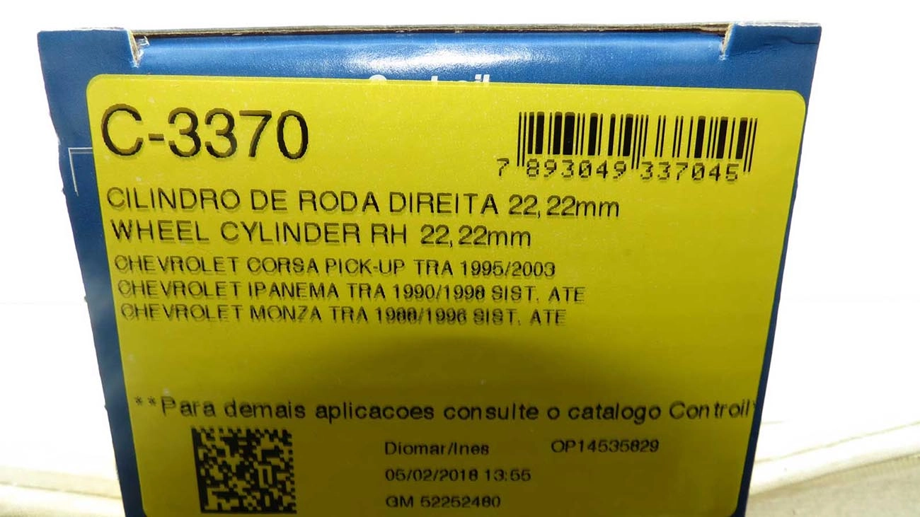 CILINDRO RODA FREIO TRASEIRO LADO DIREITO TRASEIRA DIREITA GM MONZA 88/96 IPANEMA 90/98 CORSA PICK-UP 95/ TEVES