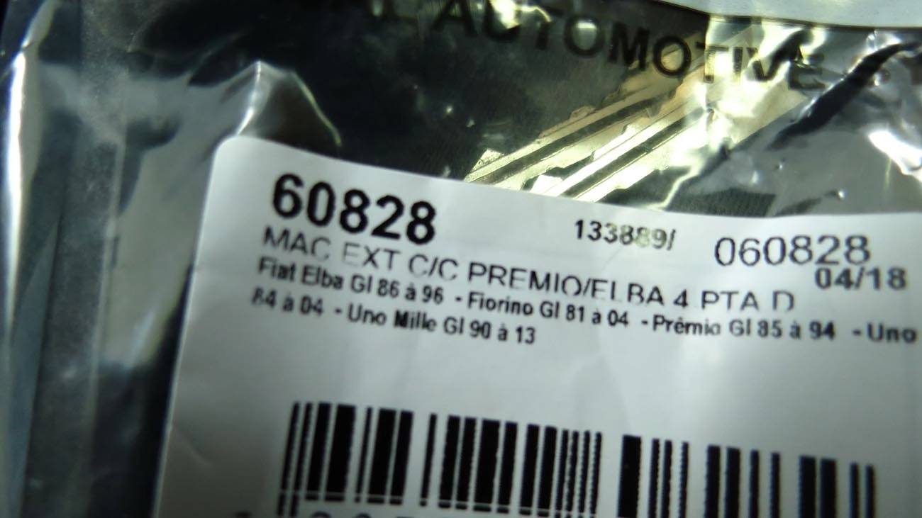 MACANETA EXTERNA FIAT UNO/PREMIO/ELBA/FIORINO /95 - DIANTEIRA DIREITO
