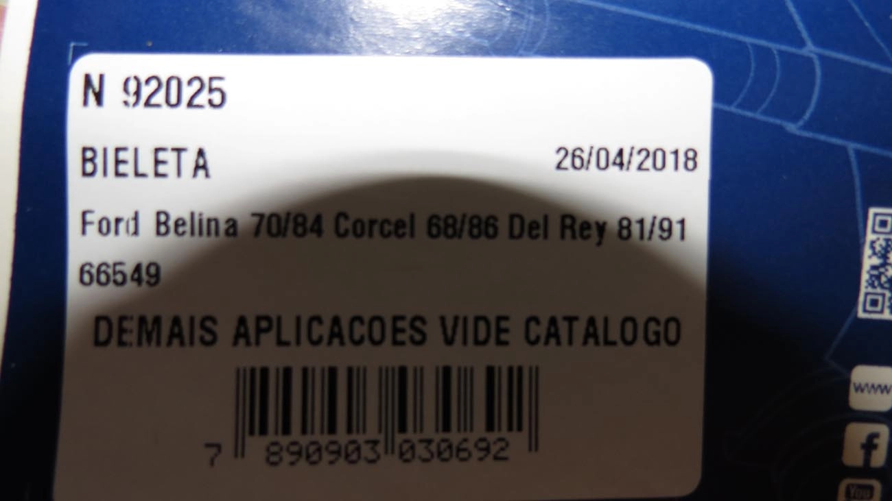 BIELETA DIANTEIRA LD/LE FORD CORCEL/BELINA/DEL REY/PAMPA - LONGA TROCAR AS DUAS