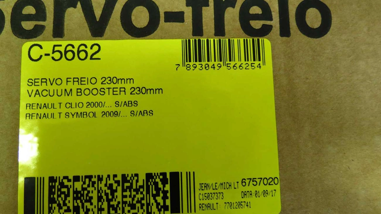 SERVO FREIO RENAULT CLIO 2000/2012 SYMOBOL 2009/2013