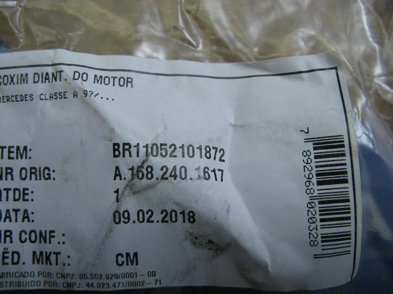 COXIM DIANTEIRO DO MOTOR MB CLASSE A 160/190 1999/2005