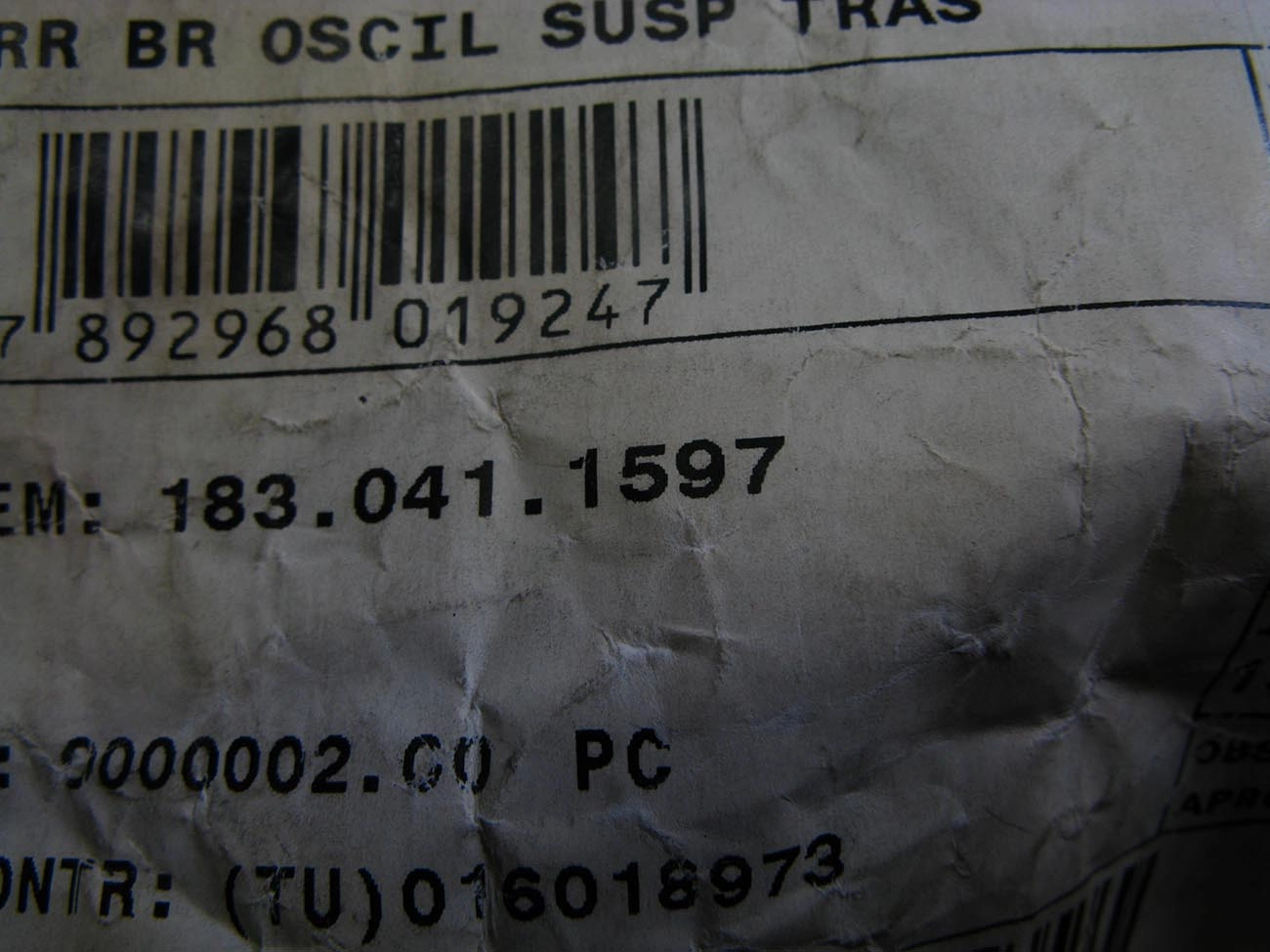 BUCHA SUSPENSAO FIAT 147 TODOS UNO 84/85 - BRACO OSCILANTE 8MM - LIGHT