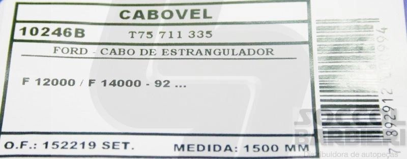 CABO ESTRANGULADOR 1500MM FORD F-12000/F-14000 1992/