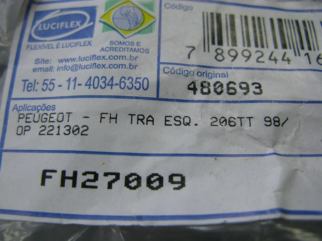 FLEXIVEL FREIO TRASEIRO DIREITO PEUGEOT 206 98/ ESQUERDO