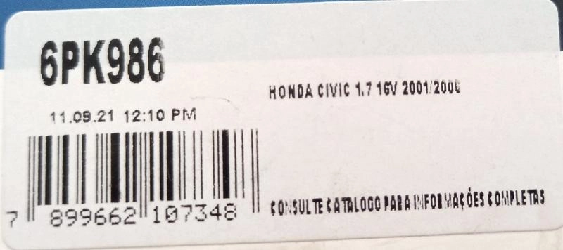 CORREIA POLY-V OU MICRO HONDA CIVIC 1.7 16V 2001/2006 GIR/ALT/ACD