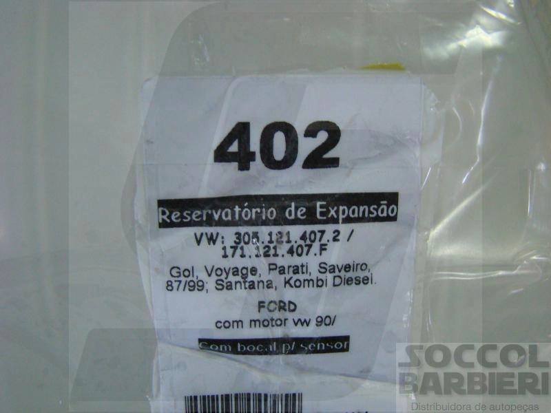 RESERVATORIO AGUA DO RADIADOR VW GOL/VOYAGE/SAVEIRO 88/99 - KOMBI DIESEL C/BOCAL P/SENSOR