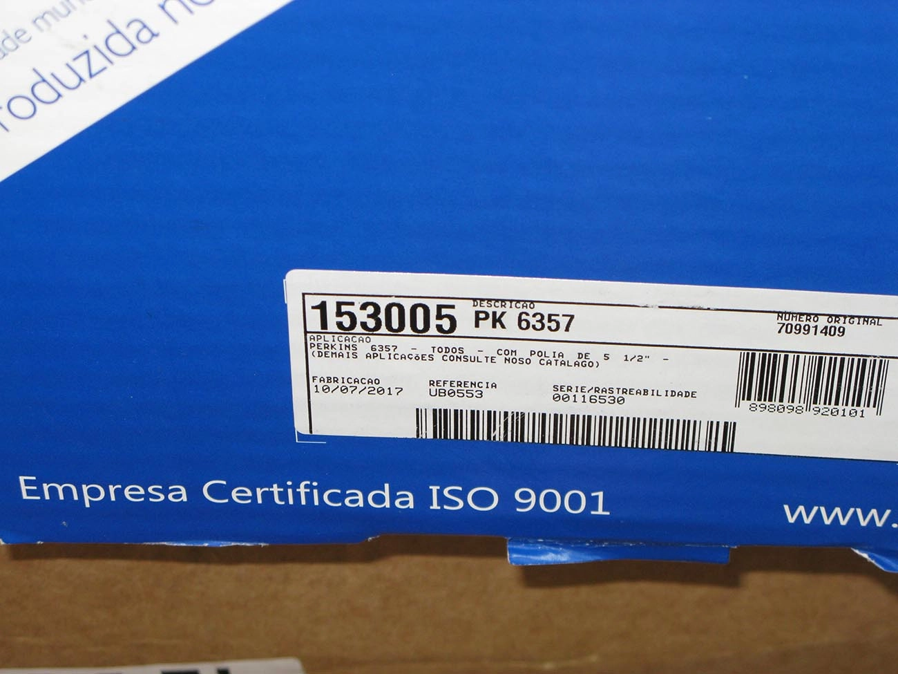 BOMBA AGUA FORD/GM PERKINS 6357 - MF 310 72/81 - CBT 1090 - C/POLIA