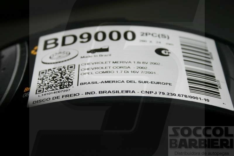 DISCO FREIO DIANTEIRO VENTILADO 260MM GM NOVO CORSA 1.8 02/ MERIVA/MONTANA 1.4/1.8 ARO 14
