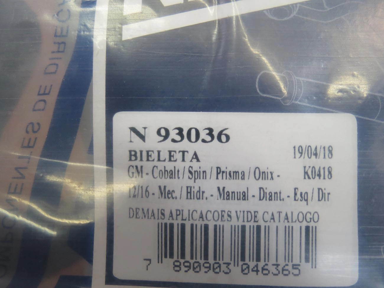BIELETA BARRA ESTABILIZADORA SUSPENSÃO DIANTEIRA GM NOVO ONIX 13/ COBALT 12/ MALIBU 10/ TRACKER 21/ PRISMA/SPIN SONIC 12/14