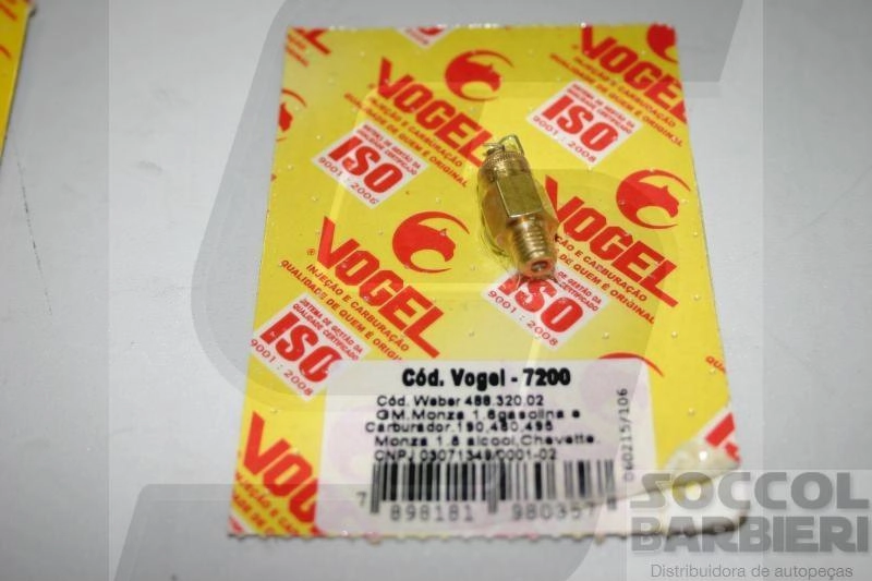 AGULHA CARBURADOR WEBER 495 VW GOL/VOYAGE/PARATI 89/GM MONZA/CHEVETTE/FIAT UNO/147