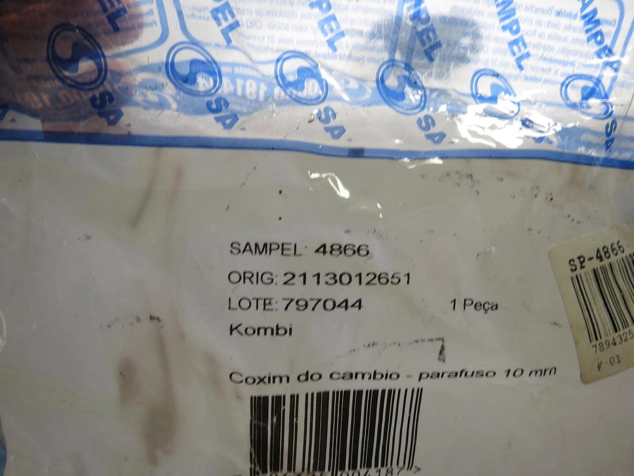 SUPORTE CAMBIO PARAFUSO 10MM COXIM VW KOMBI 1964/1997 NOVA 1996/2005