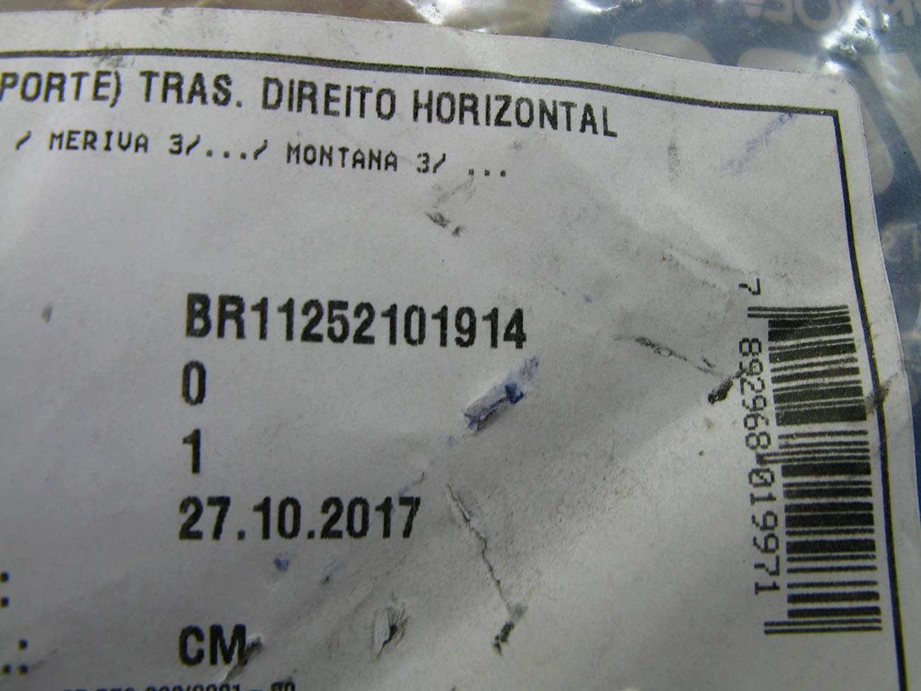 COXIM LIMITADOR HORIZONTAL TRASEIRO DIREITO MOTOR GM NOVO CORSA/MERIVA/MONTANA 02/12