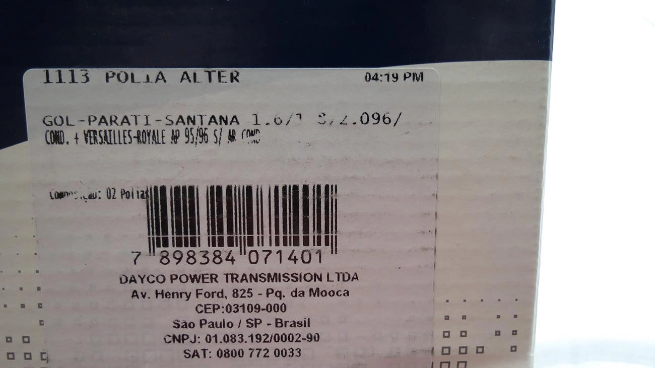 KIT POLIAS TENSOR CORREIA ALTERNADOR/TENSIONADOR AUXILIAR ACESSÓRIOS MOTOR VW GOL/PARATI/SAVEIRO/SANTANA 94/ S/ACD CONJUNTO LISA/ESTRIADA
