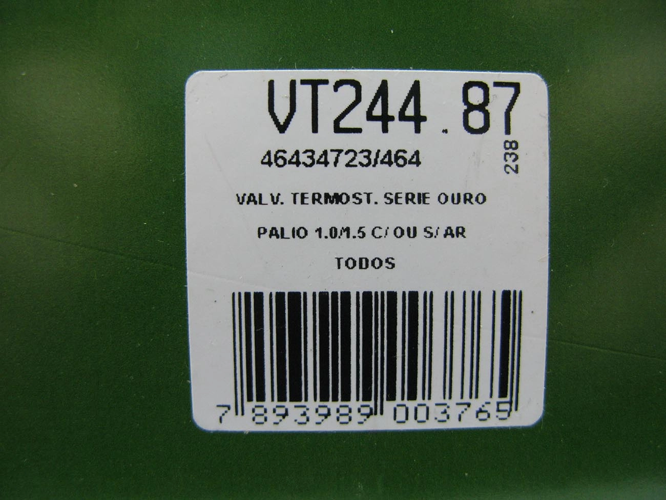REFIL VÁLVULA TERMOSTÁTICA MOTOR FIASA SÉRIE OURO ÁLCOOL OU GASOLINA FIAT PALIO/SIENA/STRADA 1.0/1.5