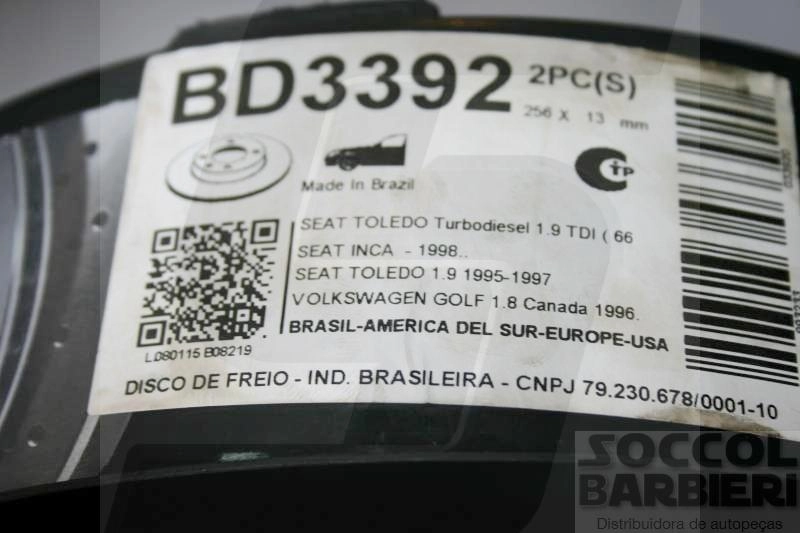 DISCO FREIO DIANTEIRO SÓLIDO 256MM VW GOLF 2.0 96/ MEXICO PASSAT/PASSAT VARIANT 05/ SOLIDO