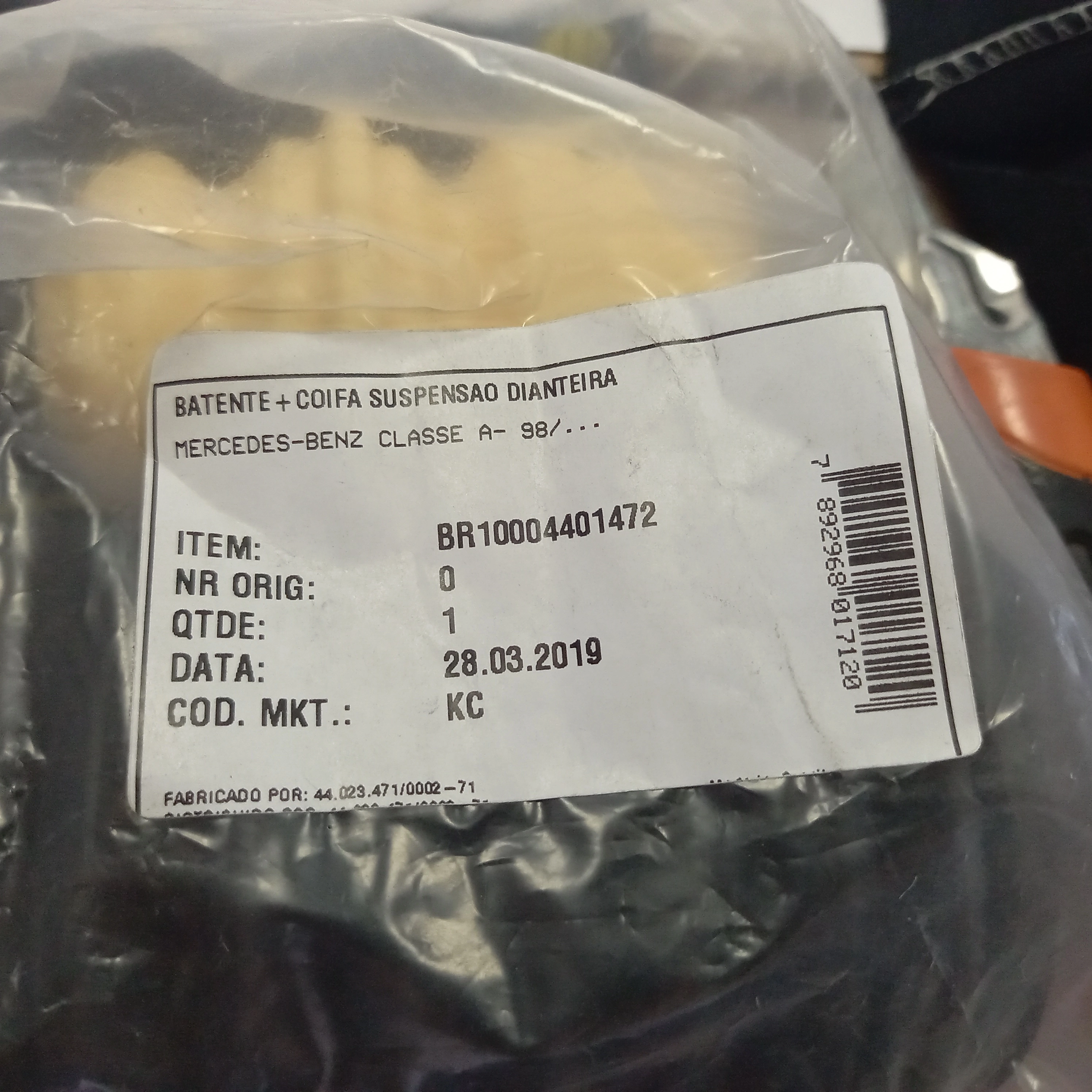 KIT AMORTECEDOR DIANTEIRO MB CLASSE A 160/190 99/08 - BATENTE E COIFA