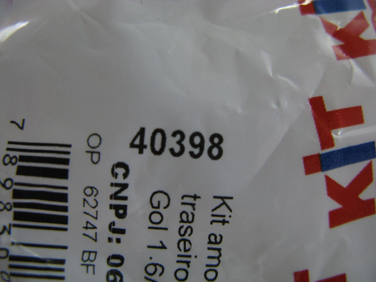 KIT AMORTECEDOR TRASEIRO BATENTE BORRACHA COM CALÇO MOLA VW GOL/VOYAGE C/CALCO