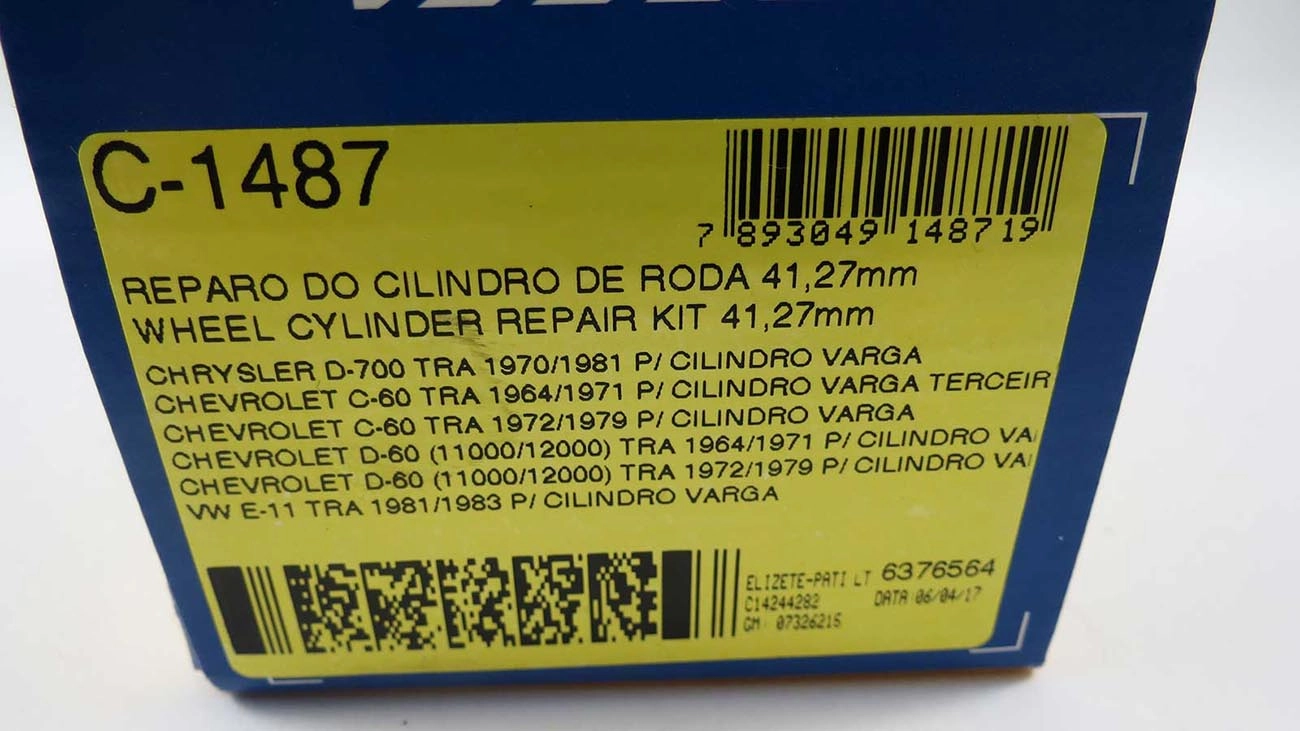 REPARO CILINDRO RODA 41.27MM GM A/C/D-60 64/79 VARGA 1-5/8 TRASEIRO