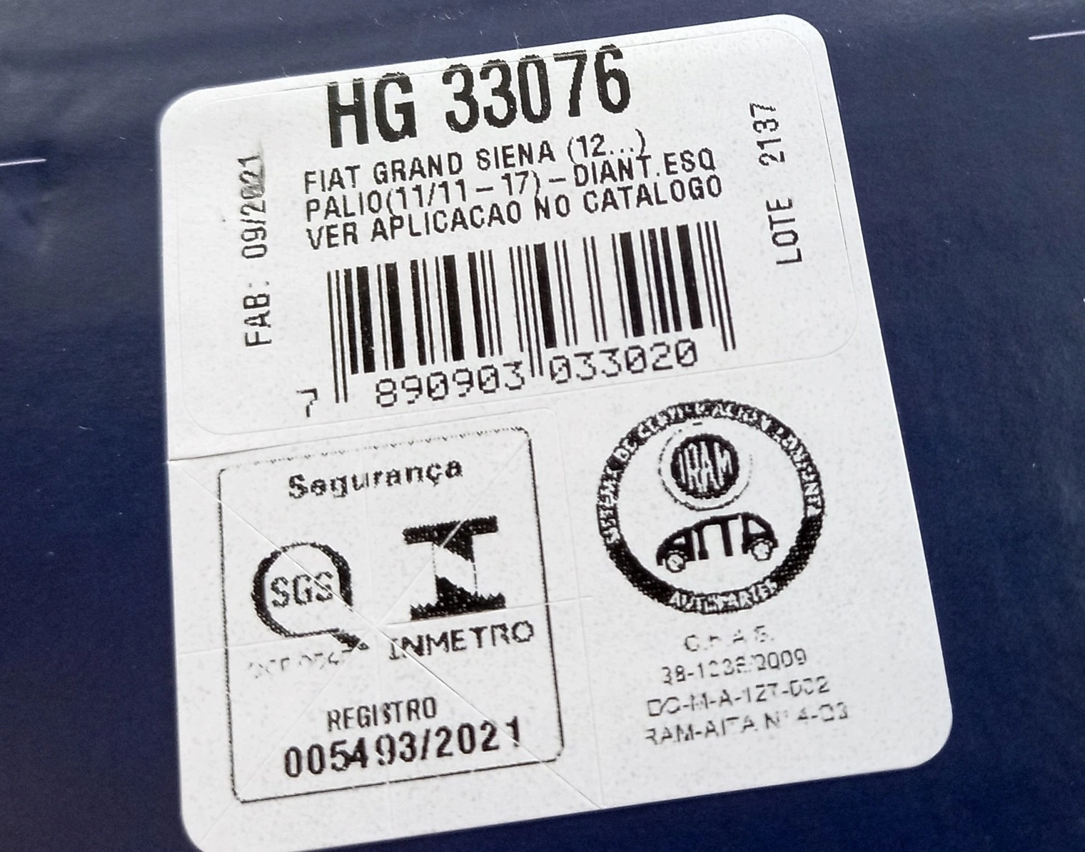 AMORTECEDOR DIANTEIRO ESQUERDO FIAT GRAND SIENA 12/20 - NOVO PALIO ATTRACTIVE/ESSENSE 12/17