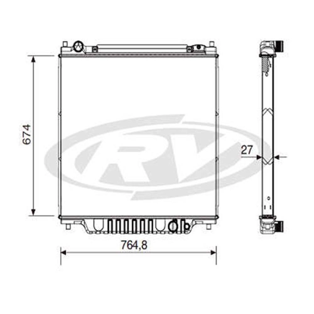 RADIADOR FORD F-250/350/4000 1999/2011 - MOTOR CUMMINS/MWM - COM OU SEM AR CONDICIONADO - MANUAL