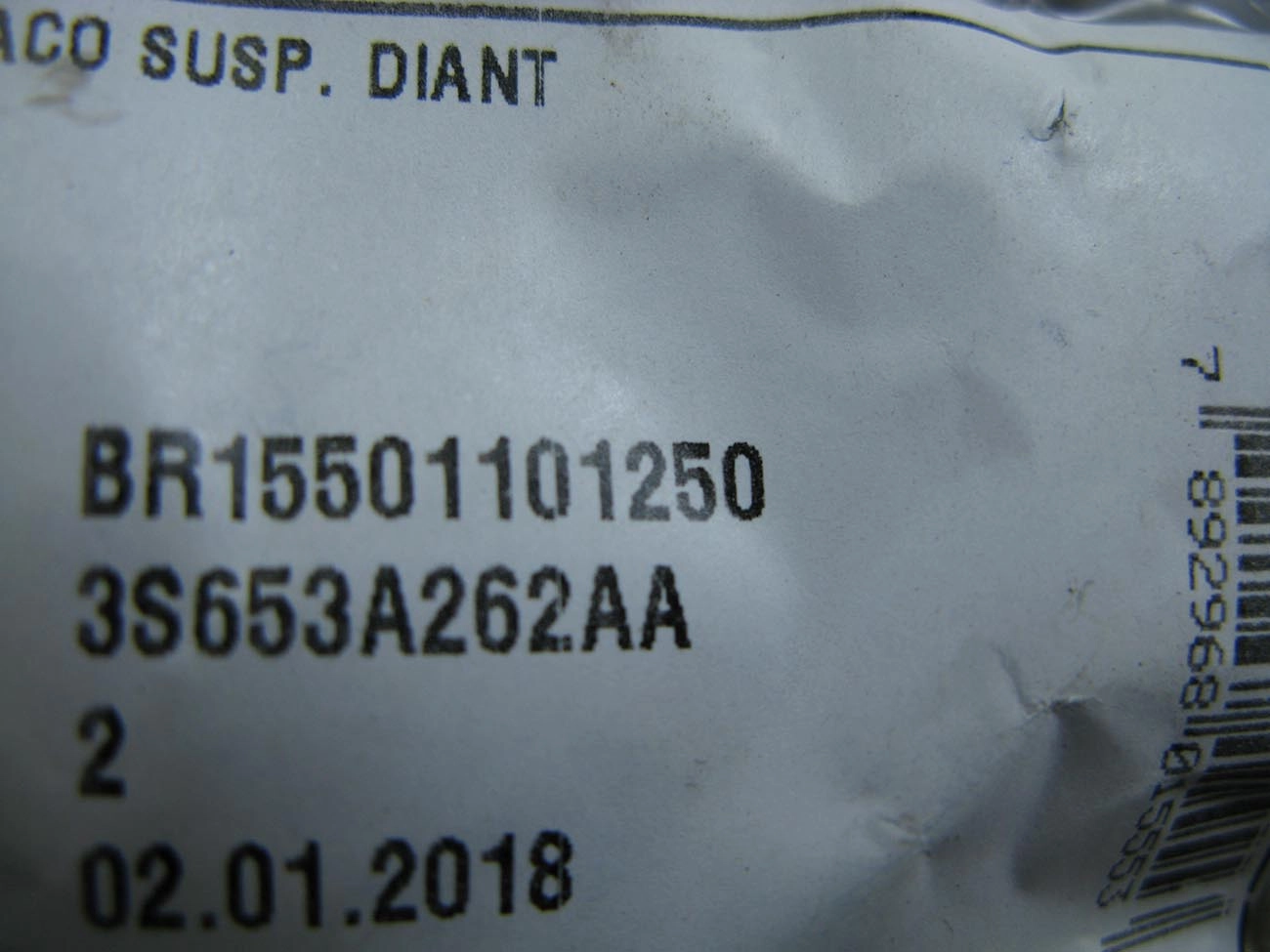BUCHA TRASEIRA BANDEJA SUSPENSÃO DIANTEIRA FORD FIESTA 96/ EXCETO NOVO